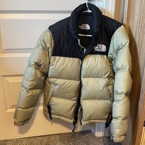 The North Face Black and Taupe/green Puffer Jacket